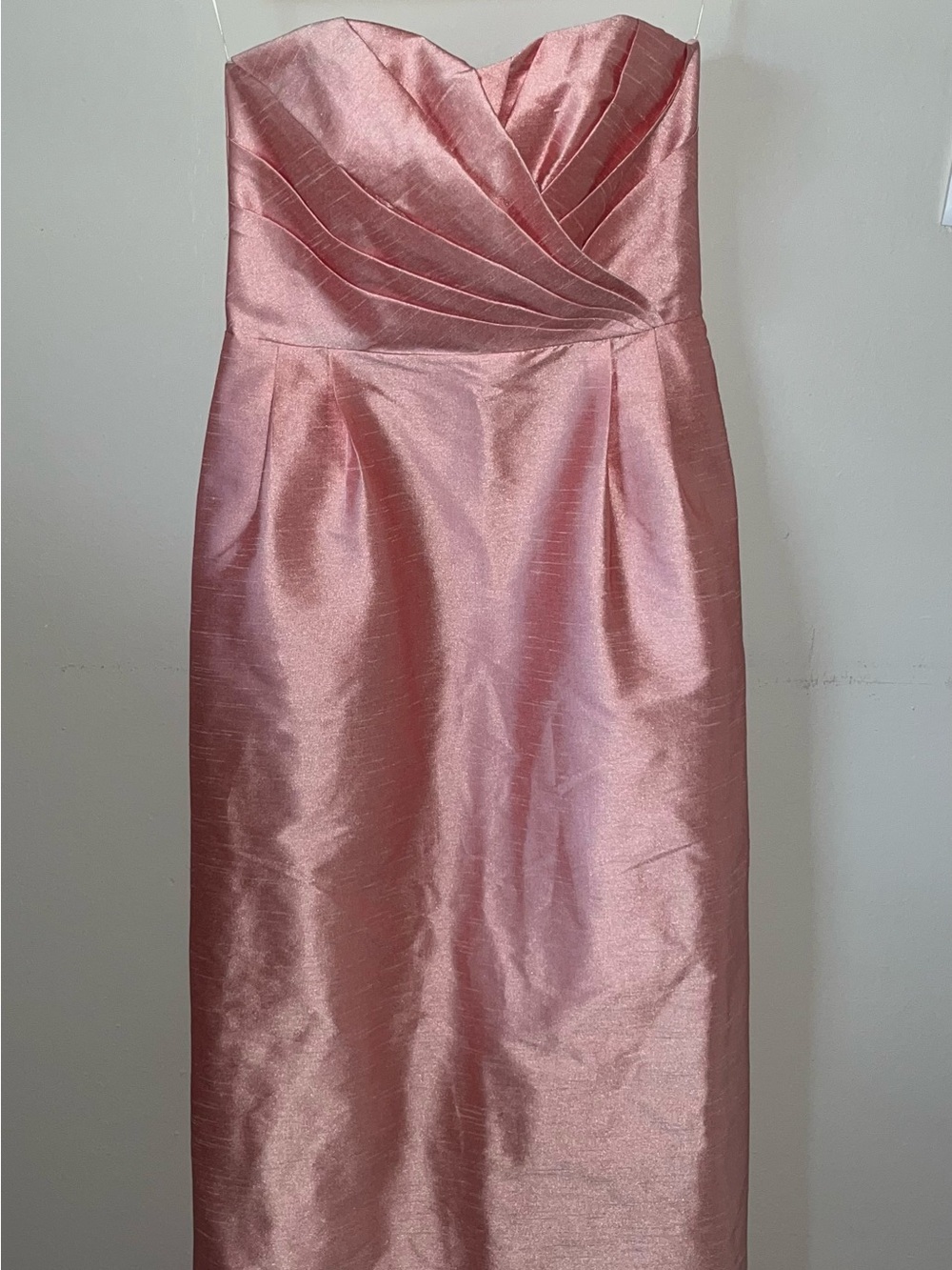 Lula Kate Pink Silk Strapless Column Gown Pleated Bodice Bridesmaid Prom Size 4